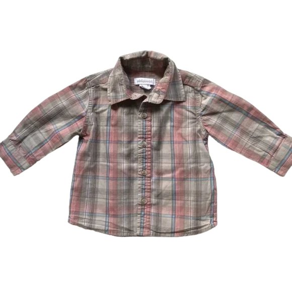 Genevieve Lapierre Collection Cotton Plaid Lightweight Button-Down Shirt 20lbs - Picture 1 of 4